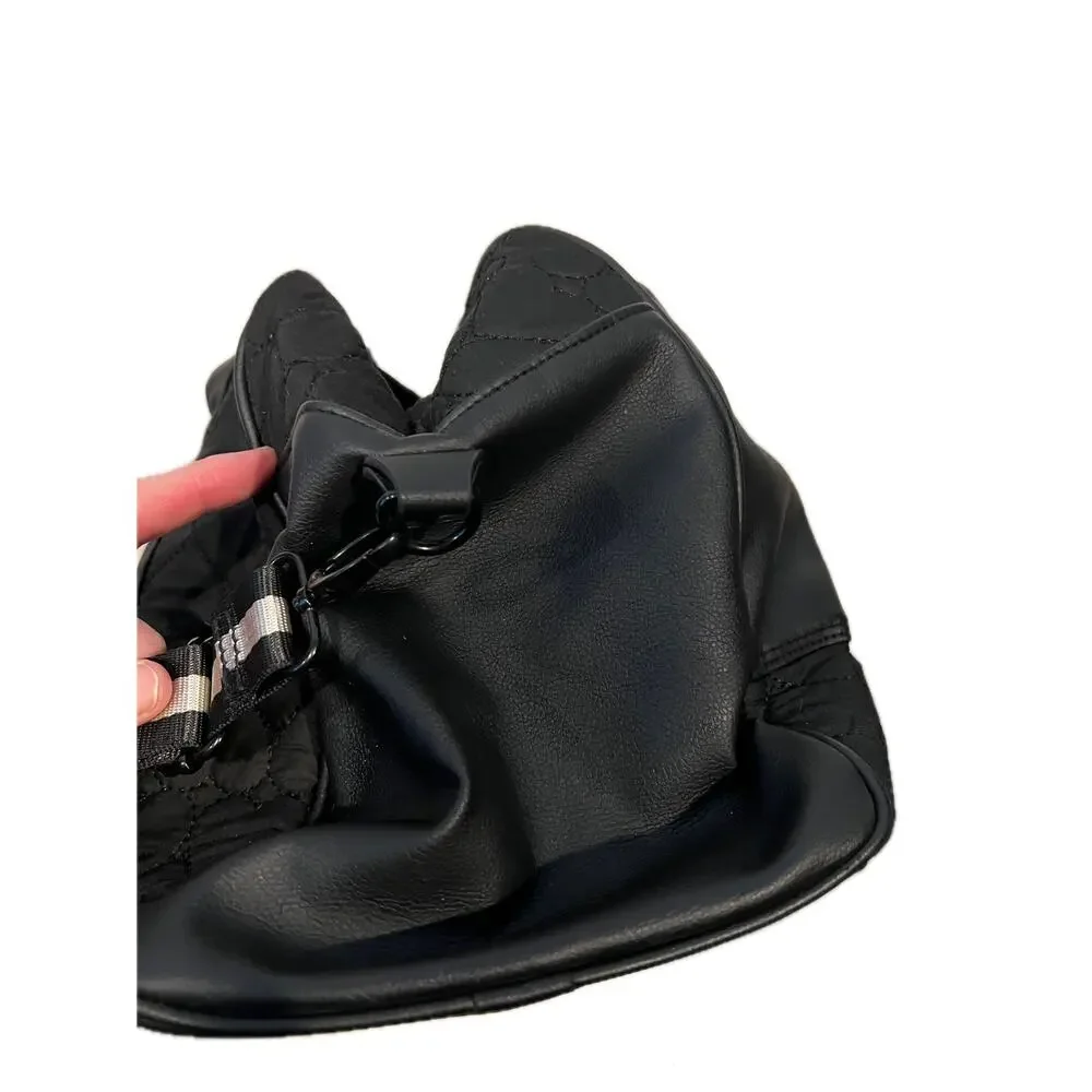 Betsey Johnson Black Heart Quilted Travel Bag 18x12x9 inches